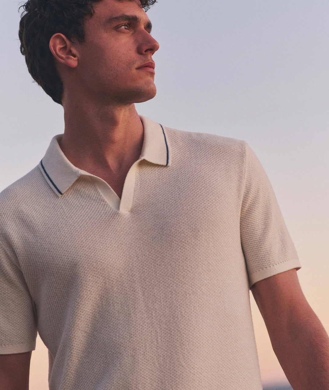 Greyson Sweater Polo White