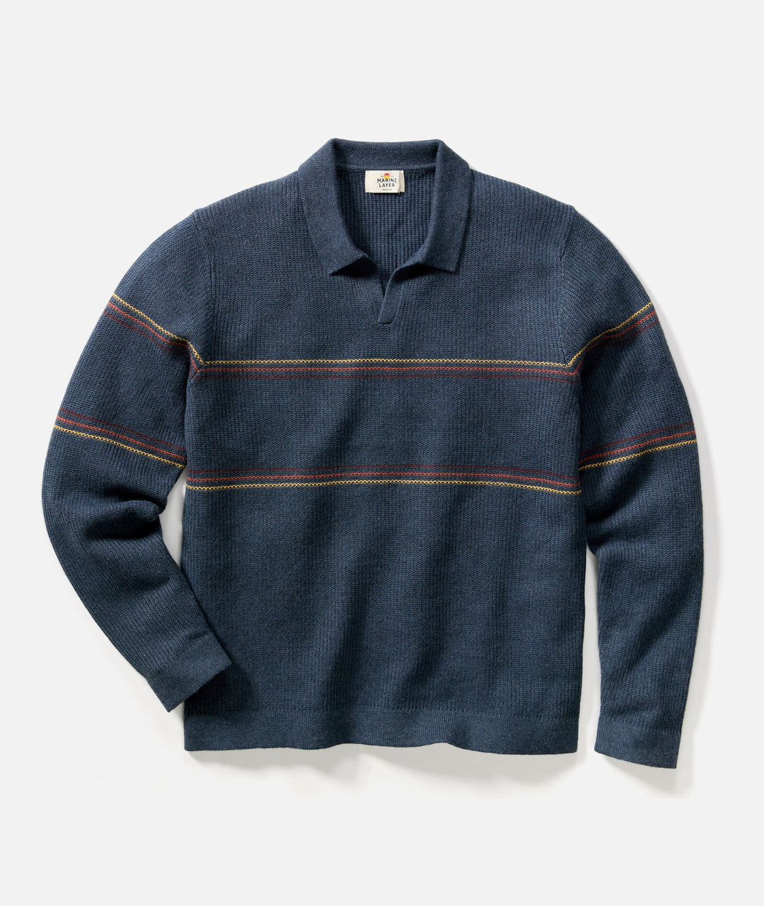 Liam Sweater Polo Navy Sunset Stripe