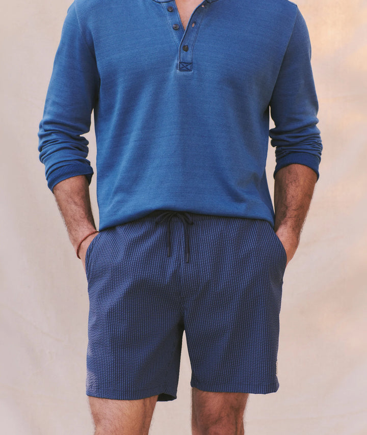 Lined Sport & Swim Short 6" Navy/Blue Stripe