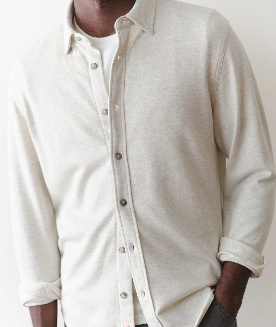 Pacifica Stretch Henley Oatmeal Heather