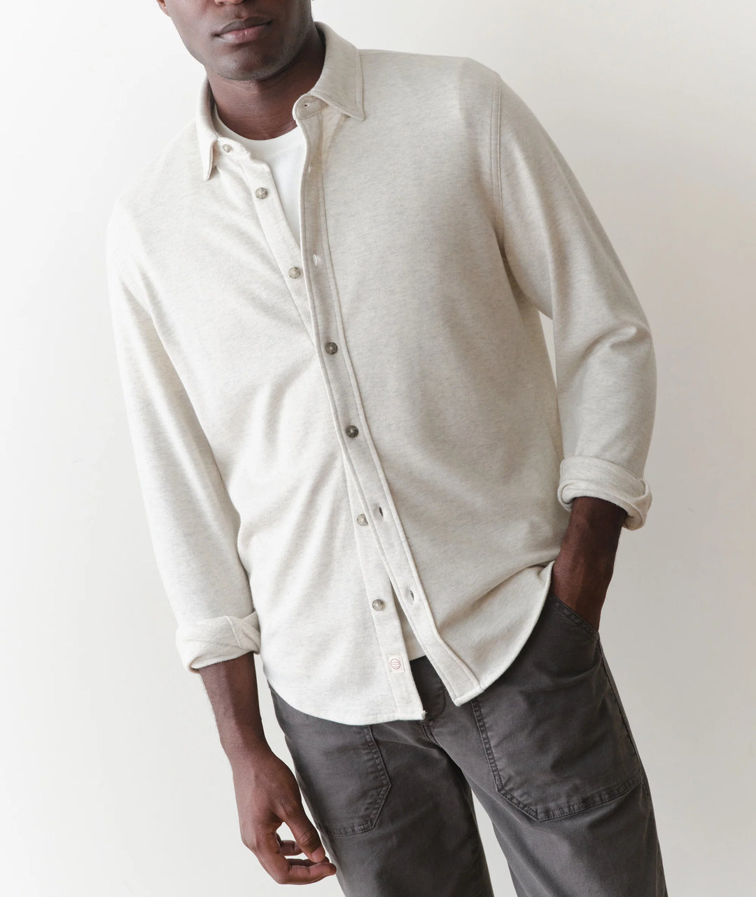 Pacifica Stretch Henley Oatmeal Heather