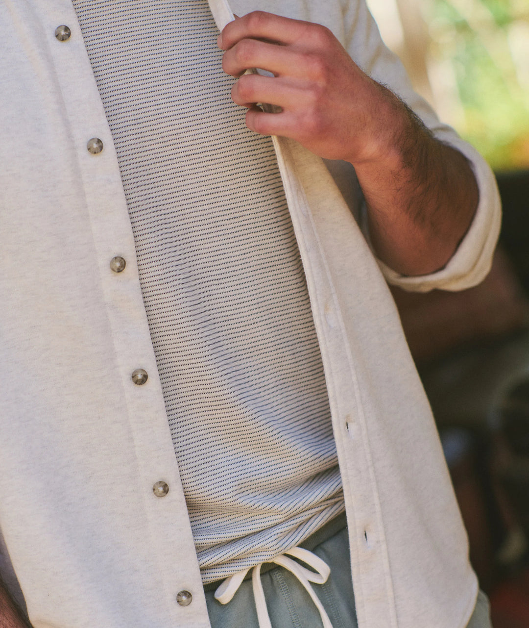 Pacifica Stretch Henley Oatmeal Heather