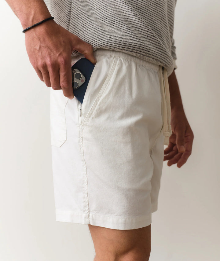 Saturday Beach Short 6" White