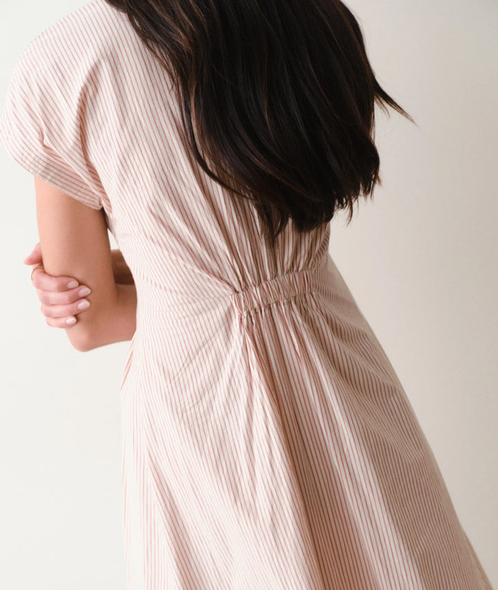 Nova Midi Shirt Dress Rust/White Stripe