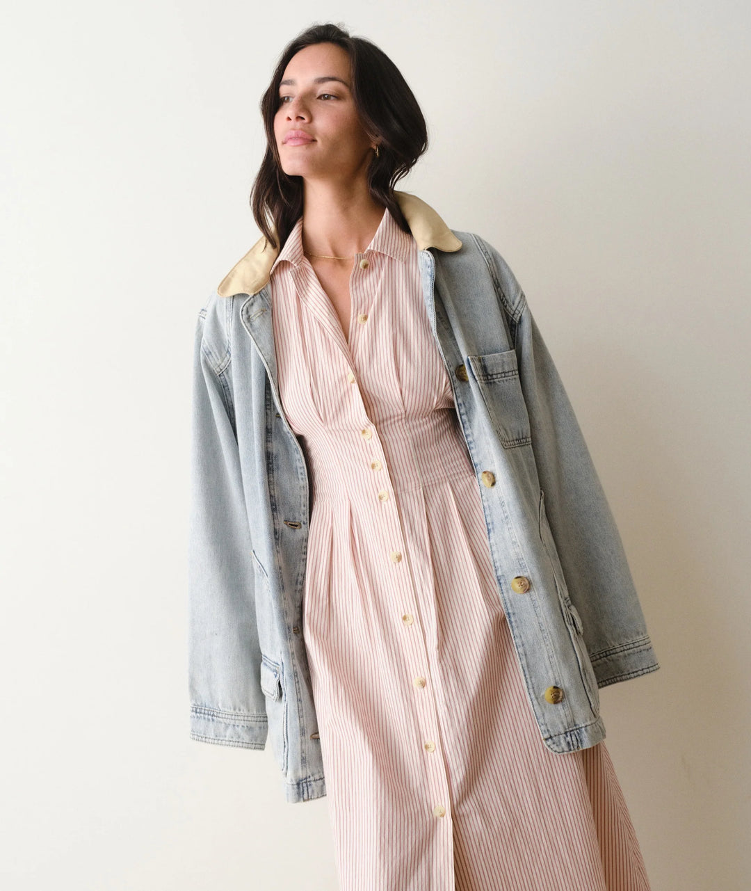 Nova Midi Shirt Dress Rust/White Stripe