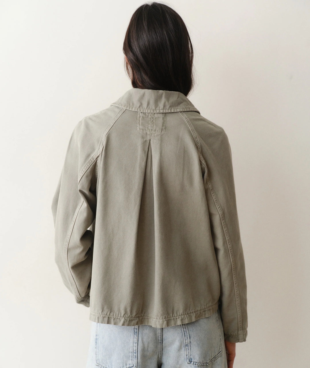 Olivia Cropped Trench Sage