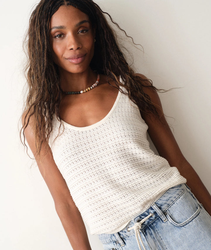 Siena Sweater Tank Antique White
