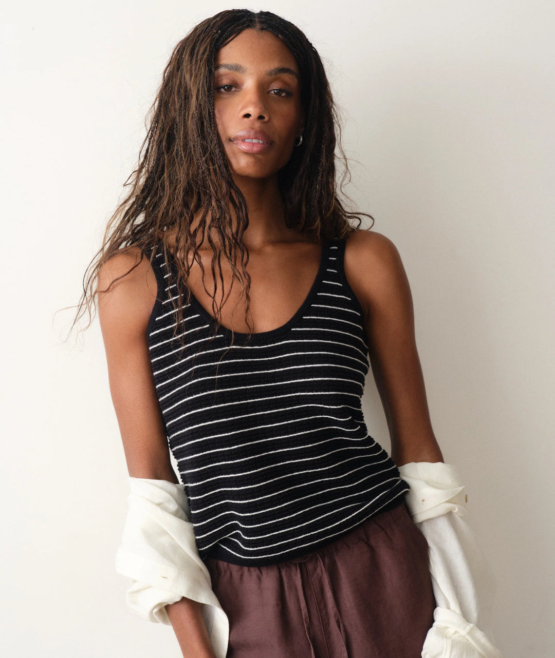 Siena Sweater Tank Neutral Stripe