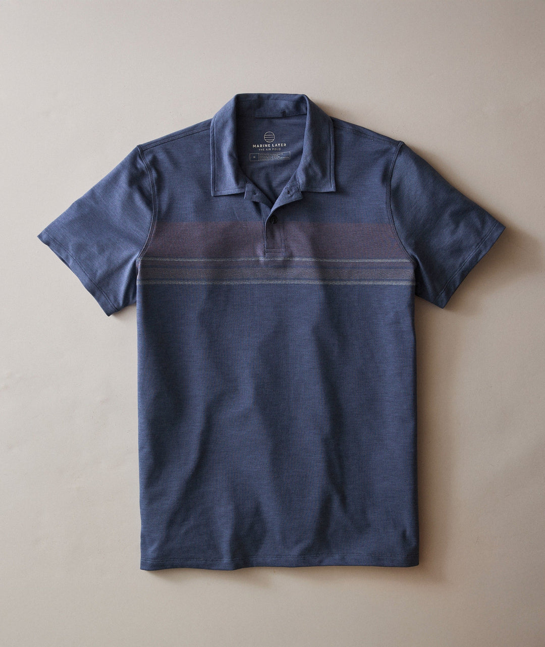 Air Stripe Polo White Vintage Indigo Sunset Stripe