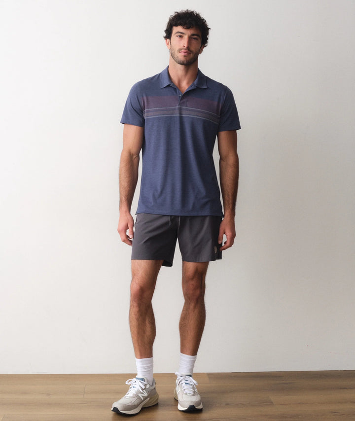 Air Stripe Polo White Vintage Indigo Sunset Stripe