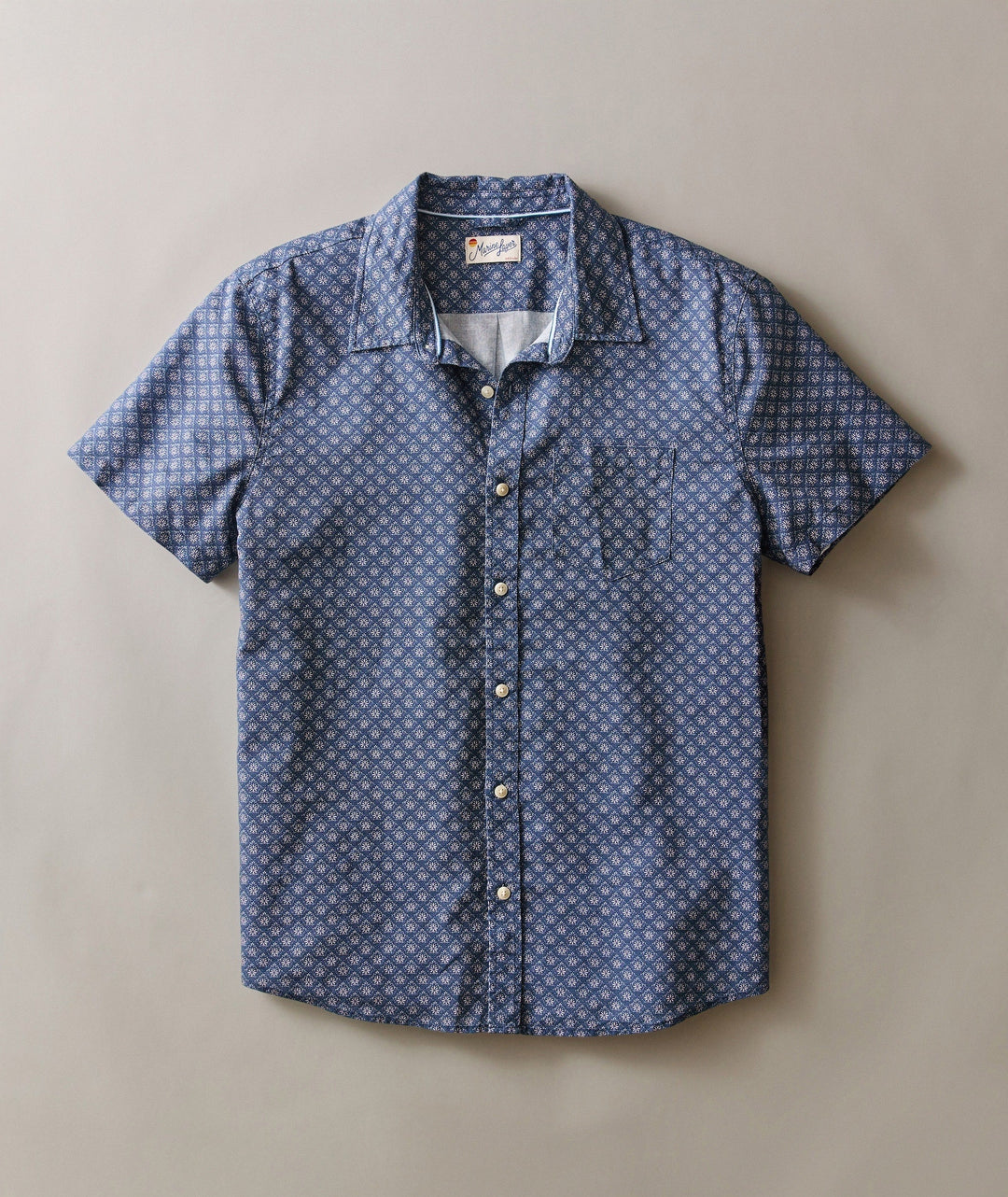 Better Than Linen Shirt India Ink Diamond Print