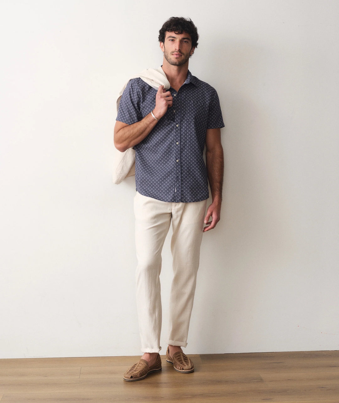 Better Than Linen Shirt India Ink Diamond Print