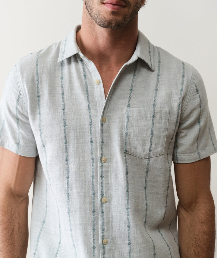 Classic Stretch Selvage Shirt Blue Embroidery