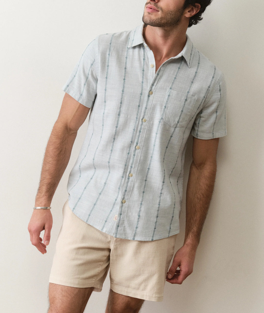 Classic Stretch Selvage Shirt Blue Embroidery