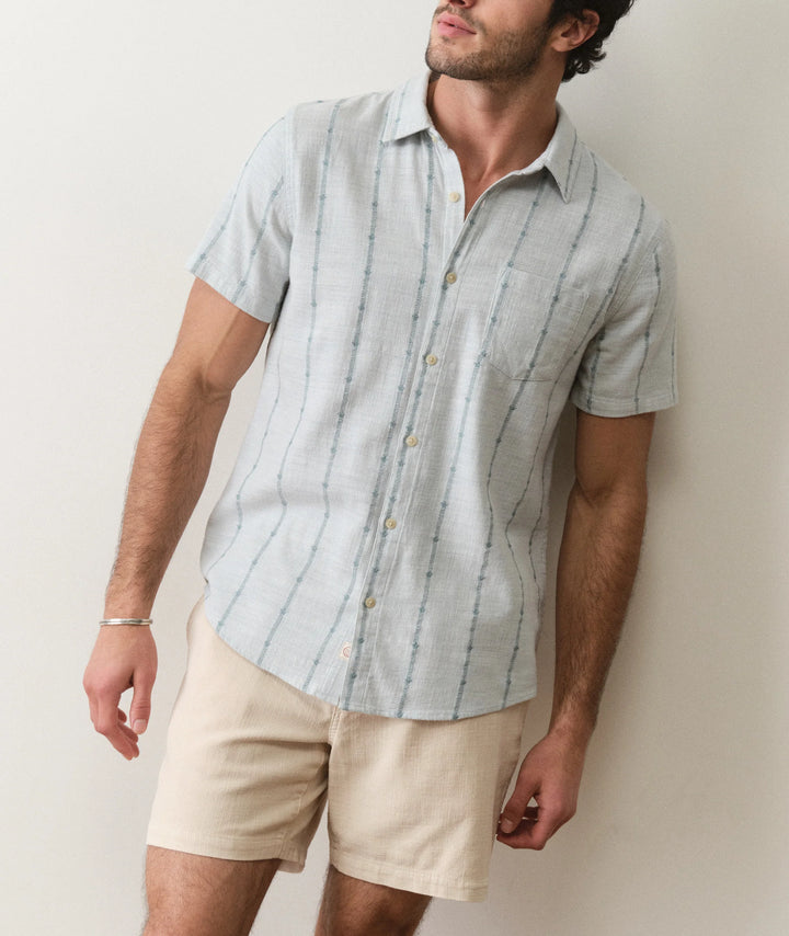 Classic Stretch Selvage Shirt Blue Embroidery