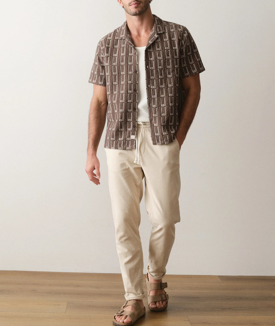 Dobby Resort Shirt Brown