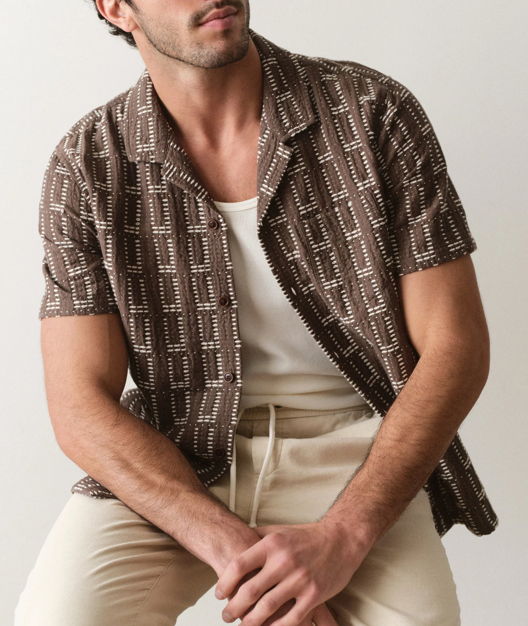 Dobby Resort Shirt Brown