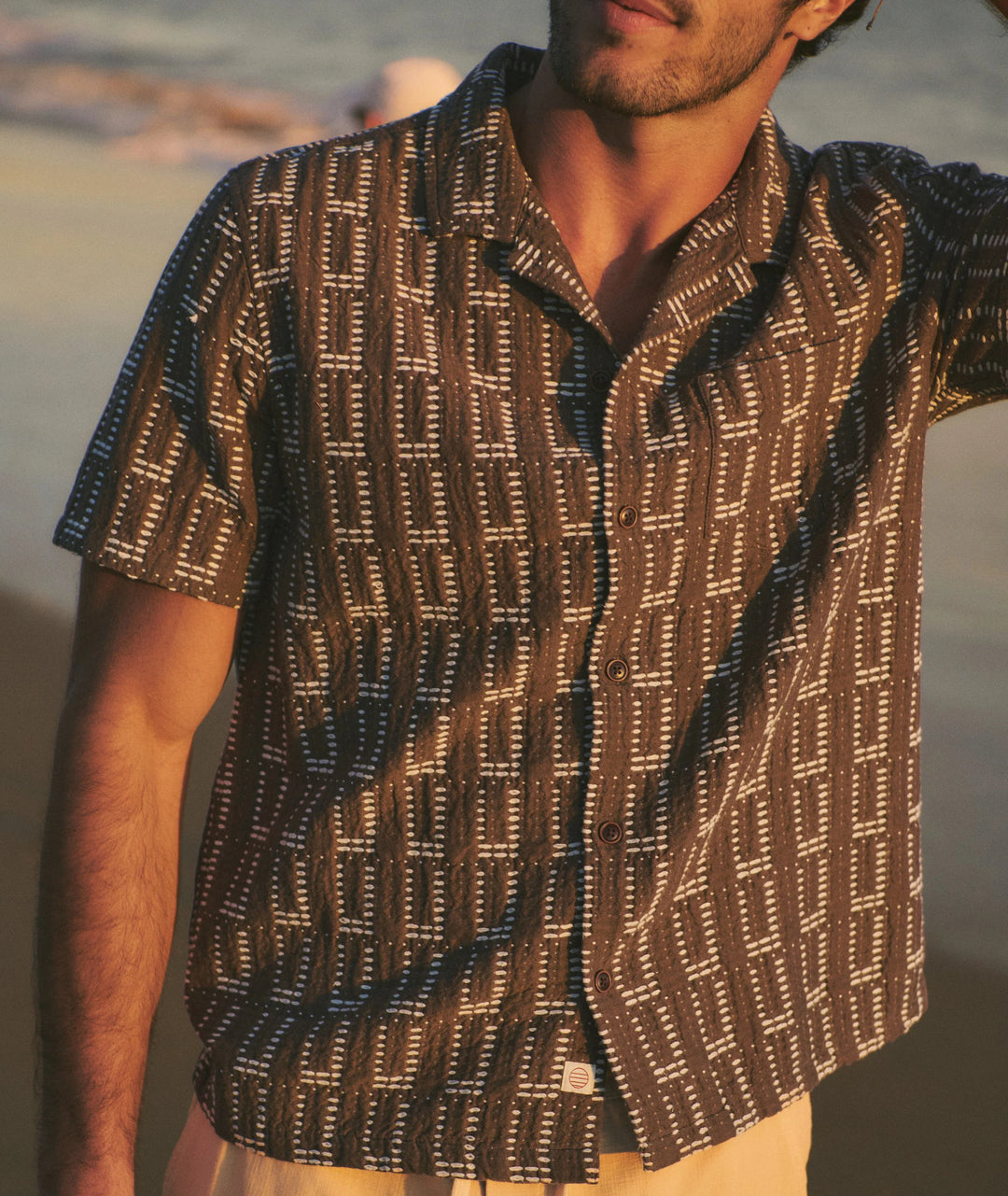 Dobby Resort Shirt Brown