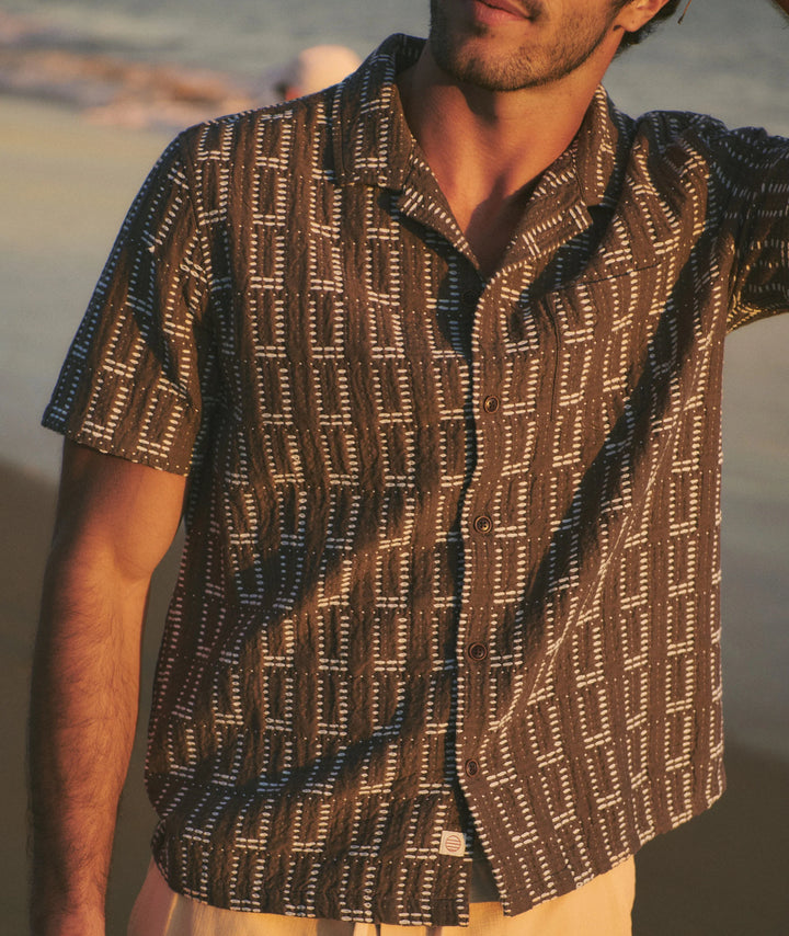 Dobby Resort Shirt Brown