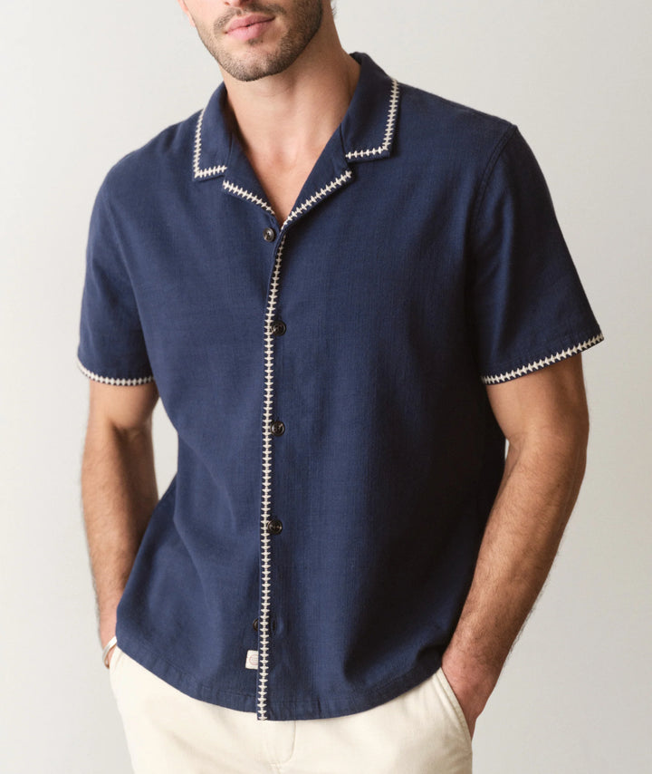 Embroidered Resort Shirt India Ink