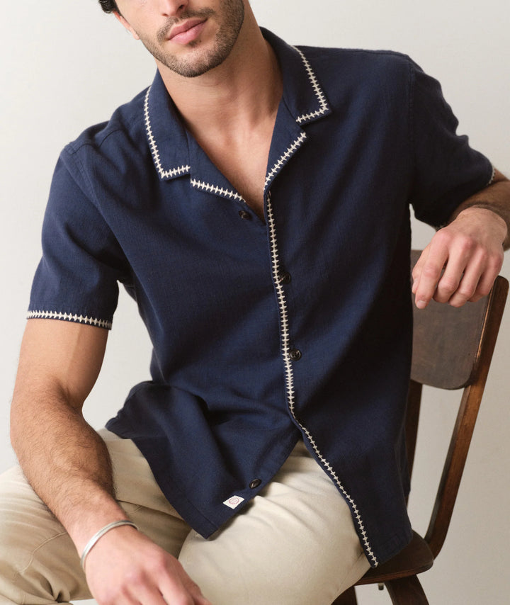 Embroidered Resort Shirt India Ink