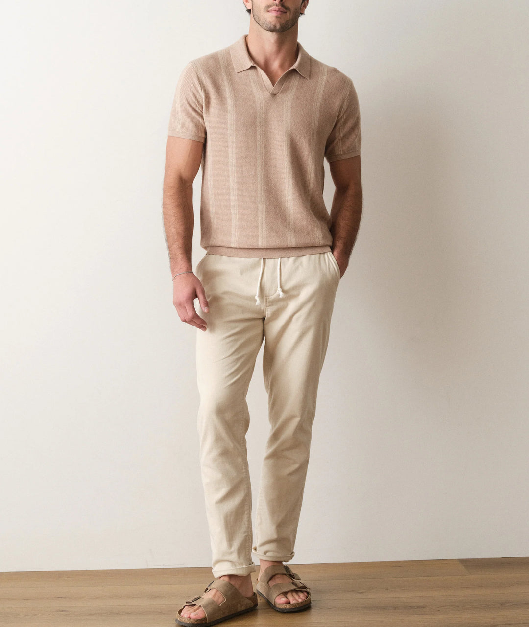 Liam Sweater Polo Driftwood Stripe