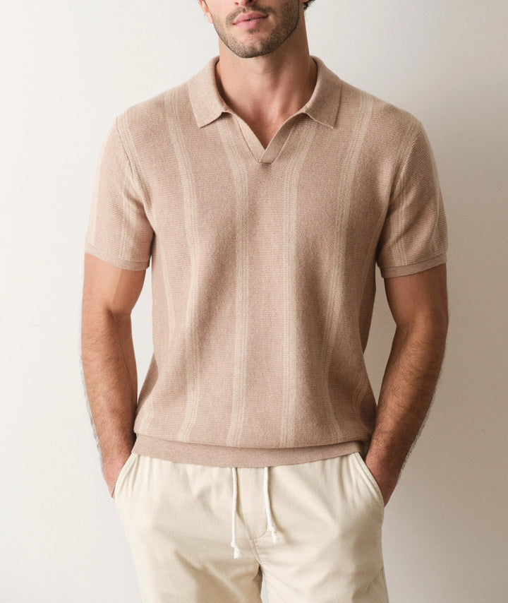 Liam Sweater Polo Driftwood Stripe