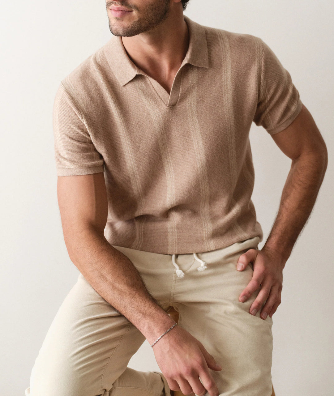 Liam Sweater Polo Driftwood Stripe