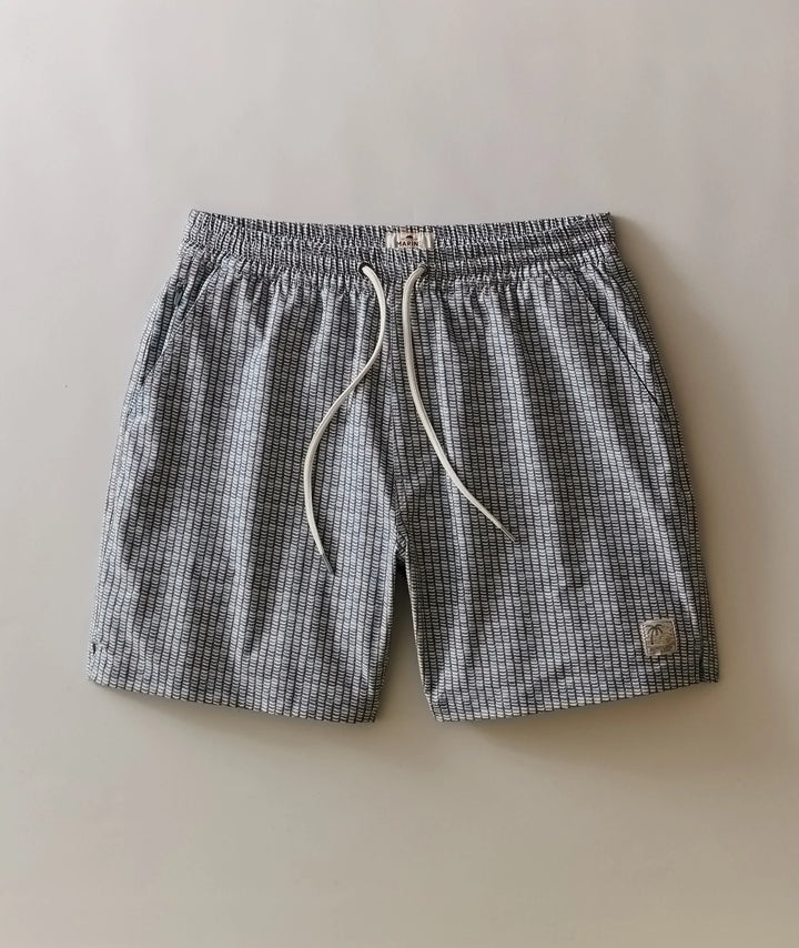 Lined Sport & Swim Short 6" Green Matchstick Print