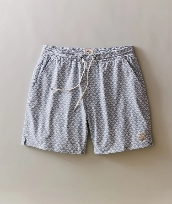 Lined Sport & Swim Short 6" Light Blue Agave Print