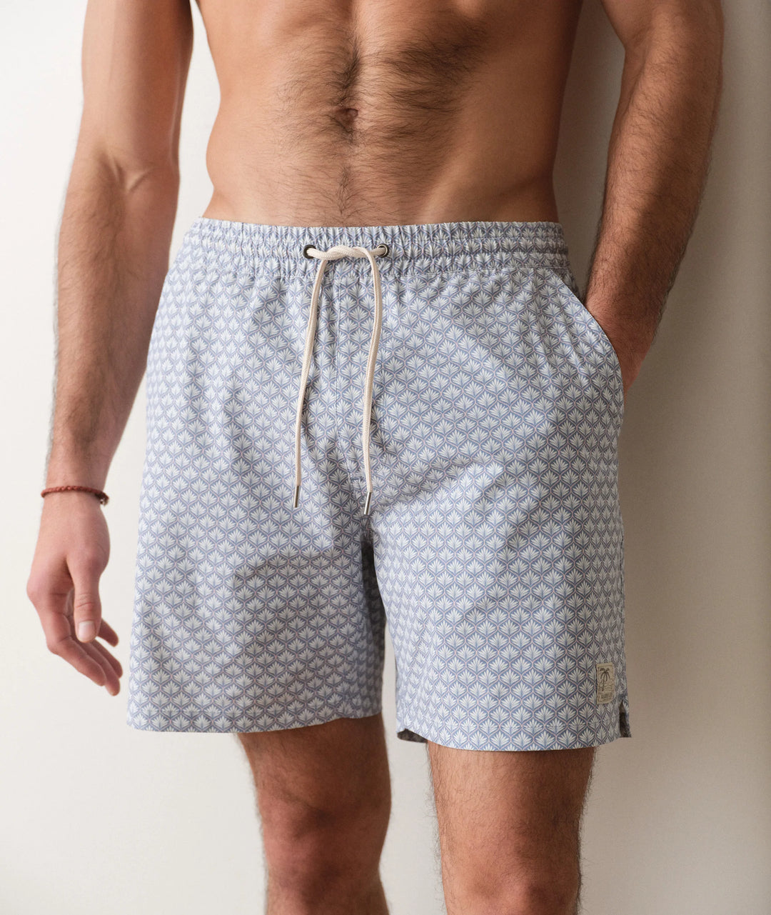 Lined Sport & Swim Short 6" Light Blue Agave Print