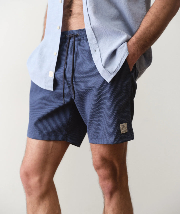 Lined Sport & Swim Short 6" Navy/Blue Stripe
