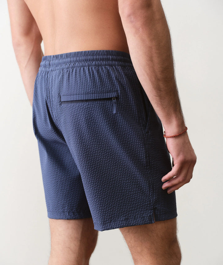 Lined Sport & Swim Short 6" Navy/Blue Stripe