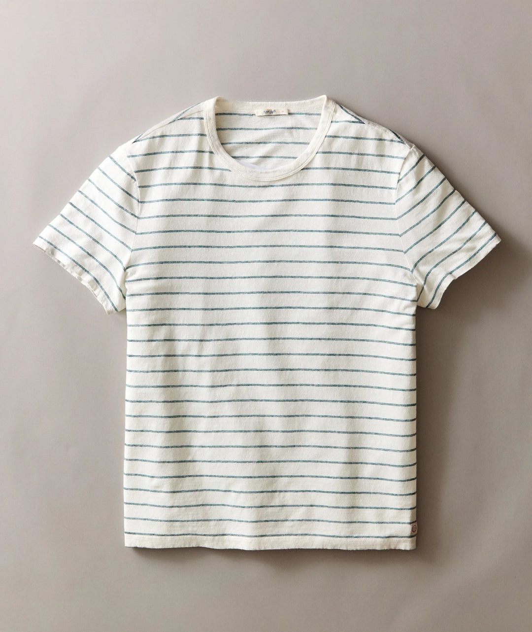 Relaxed Hemp Cotton Tee White/Mediterranea Stripe