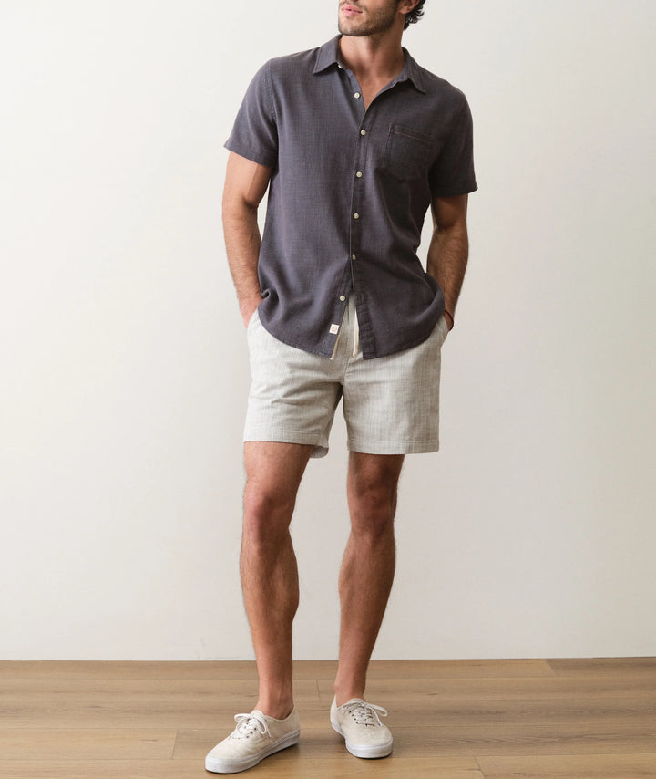Saturday Beach Short 6" Green Stripe
