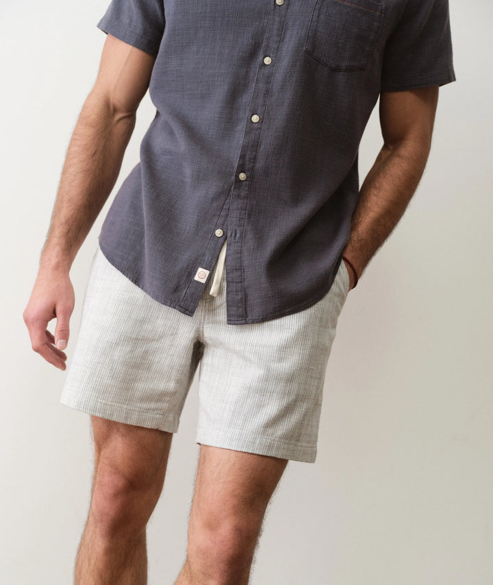 Saturday Beach Short 6" Green Stripe