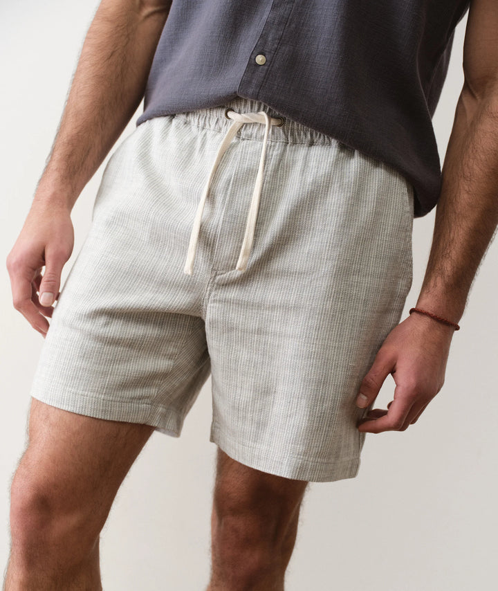 Saturday Beach Short 6" Green Stripe