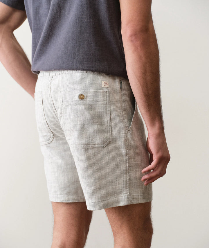 Saturday Beach Short 6" Green Stripe