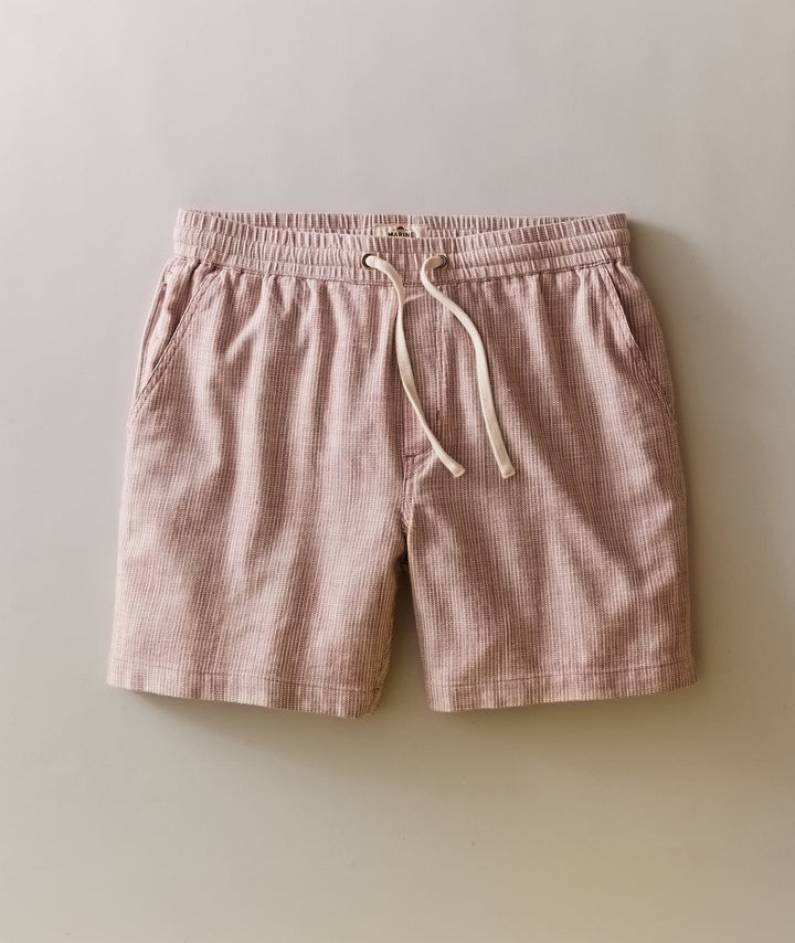 Saturday Beach Short 6" Withered Rose Stripe