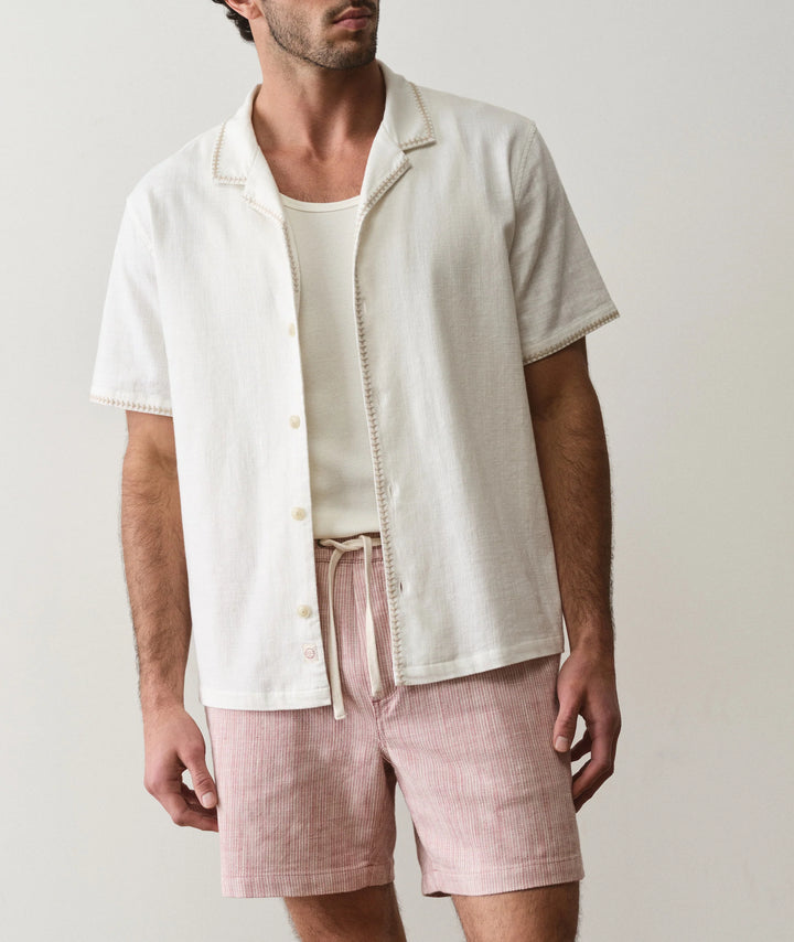Saturday Beach Short 6" Withered Rose Stripe