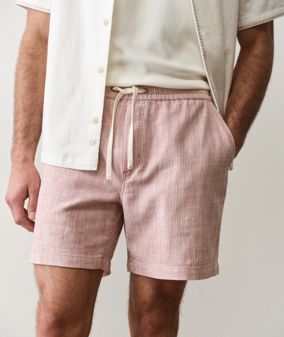 Saturday Beach Short 6" Withered Rose Stripe