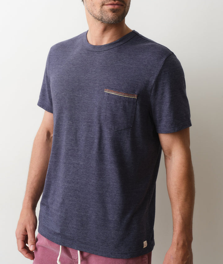 Signature Embroidered Pocket Tee Vintage Indigo