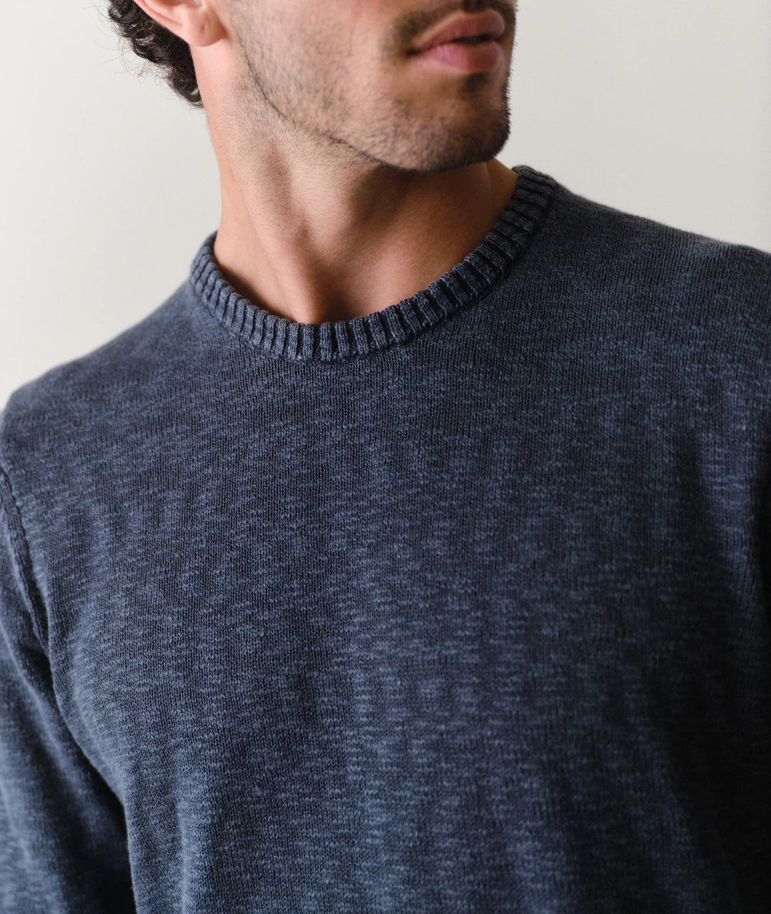 Slub Crew Sweater Vintage Indigo