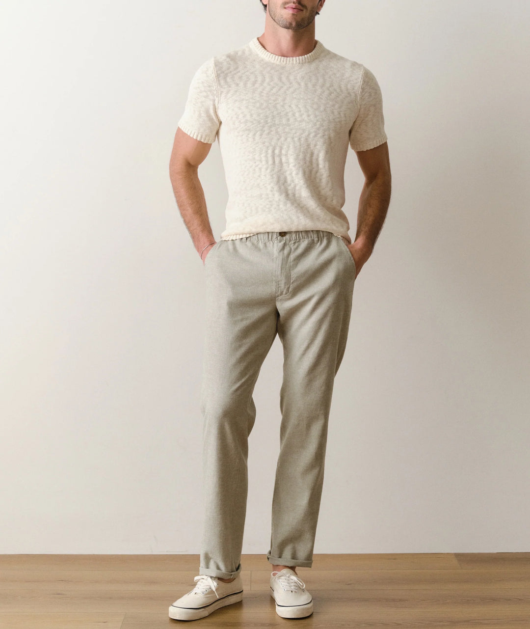 Slub Crew Sweater Tee Natural