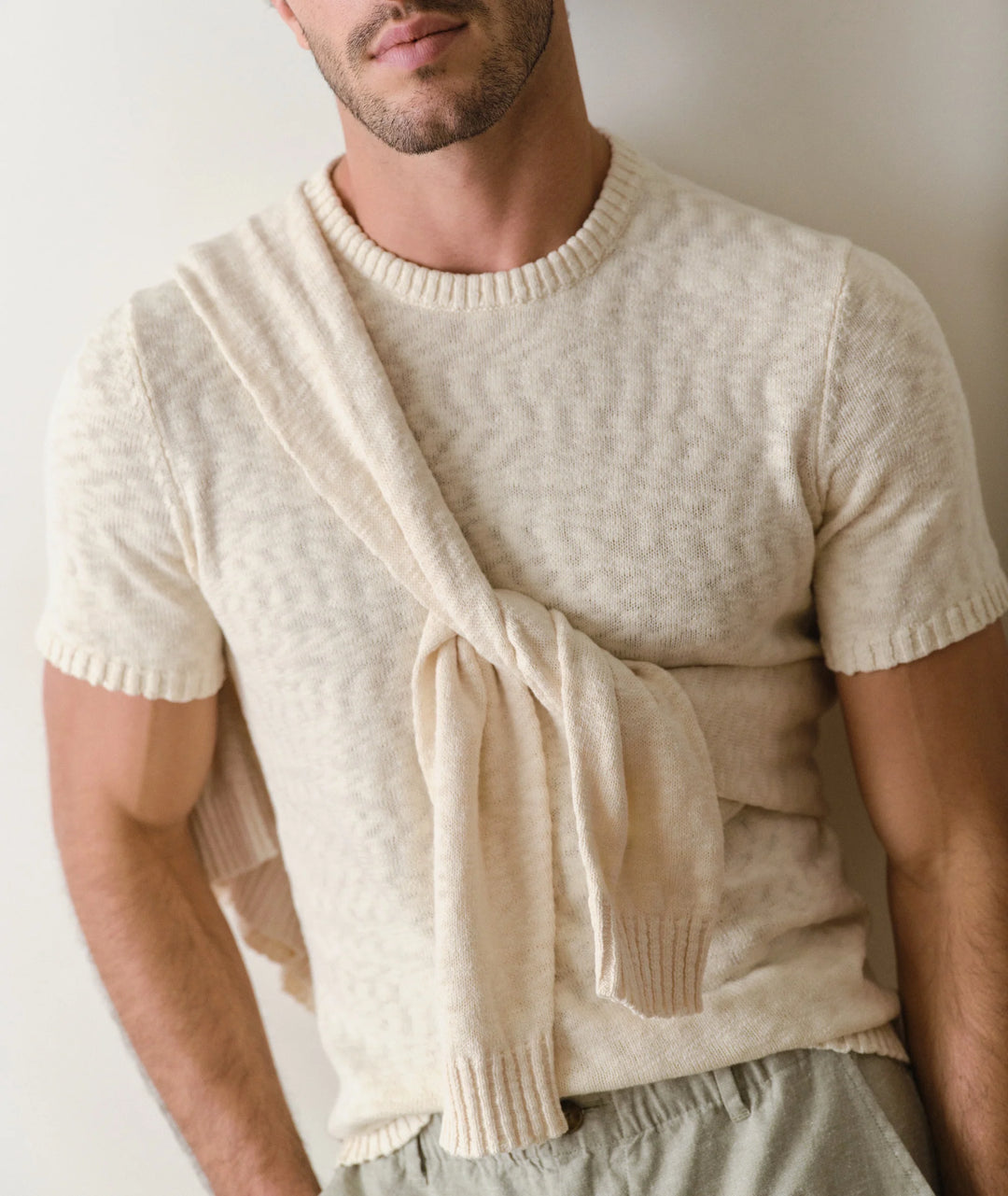Slub Crew Sweater Tee Natural