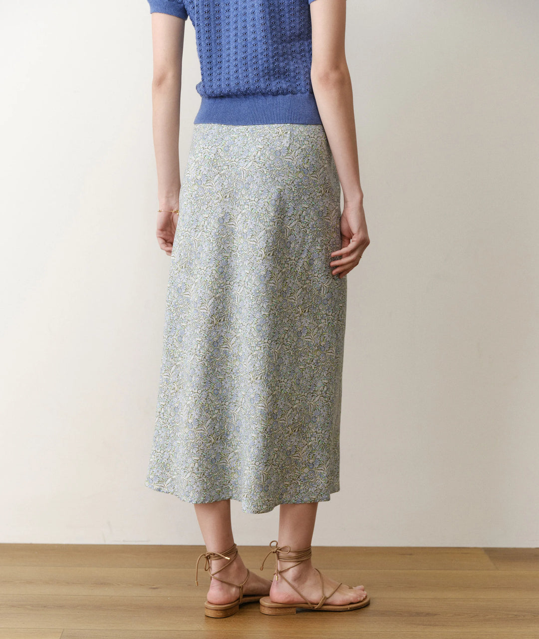 Avery Hemp Midi Skirt Sea Floral