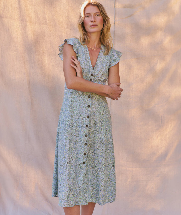 Camila Midi Dress Sea Floral