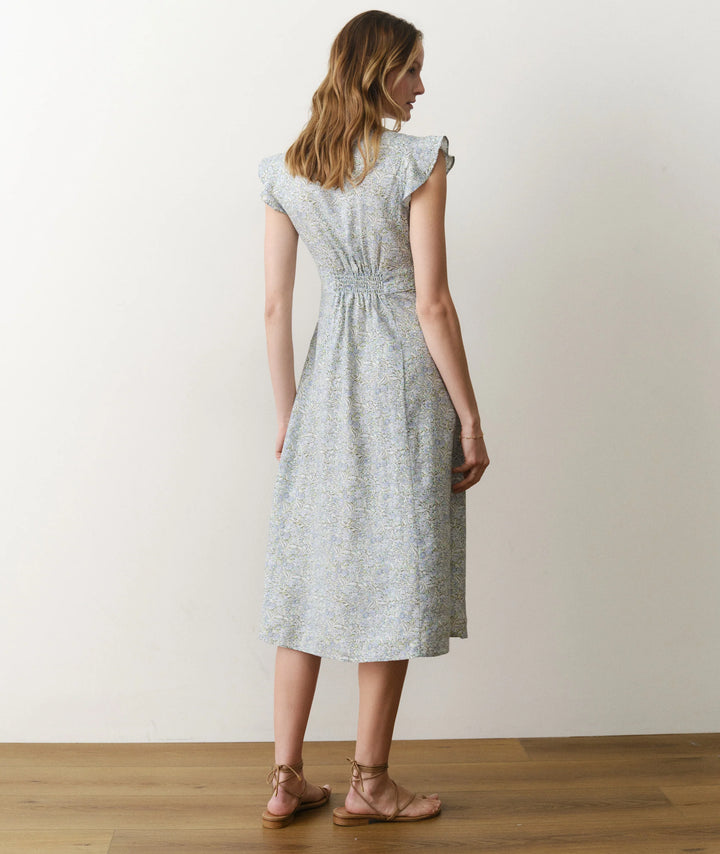 Camila Midi Dress Sea Floral