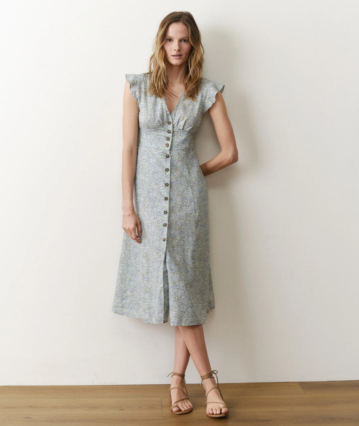 Camila Midi Dress Sea Floral