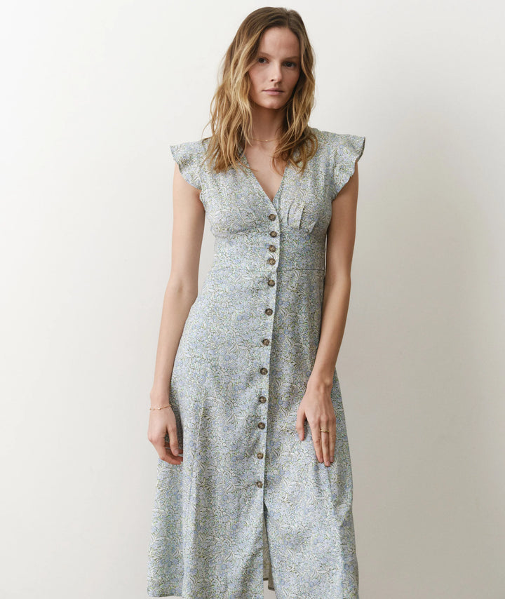 Camila Midi Dress Sea Floral